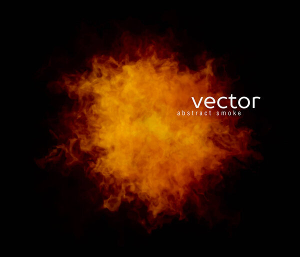 Vector illustration of smoky shape on black background.