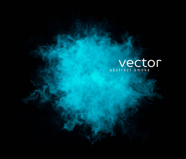 Vector illustration of smoky shape on black background.