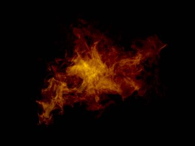 Siyah arka plan üzerine soyut dumanlı şekli.