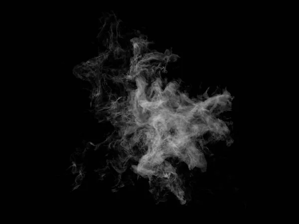 Forme fumée abstraite sur fond noir . — Photo