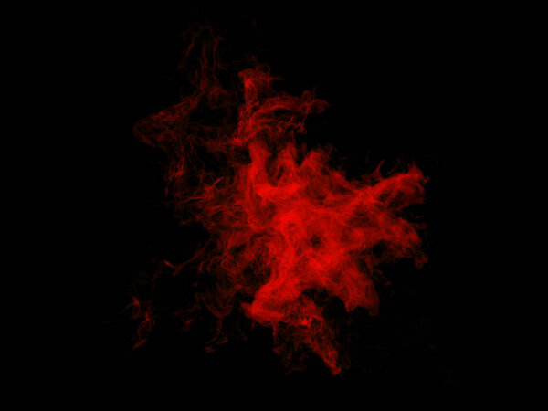 Abstract smoky shape on black background.