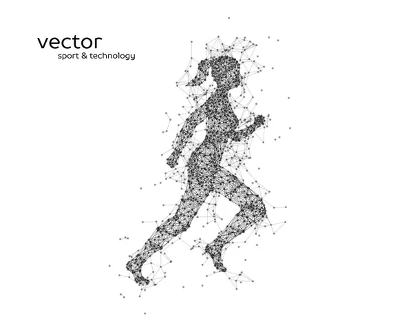 Ilustración abstracta del vector de la mujer corriendo . — Archivo Imágenes Vectoriales