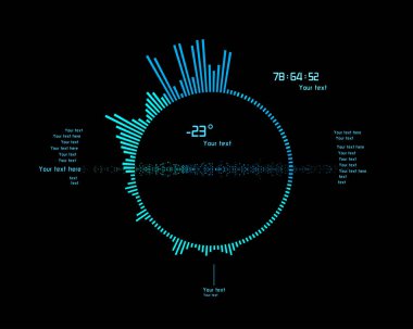 Head-up display olarak fütüristik infographics