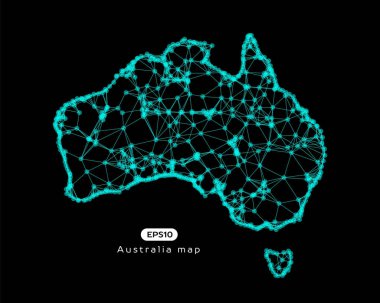 Avustralya harita vektör soyut çizim.