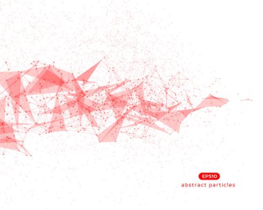 Soyut vektör arka plan kırmızı sibernetik parçacıkları ile.