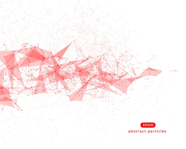 Abstrakta vektorbakgrund med röda cybernetiska partiklar. — Stock vektor