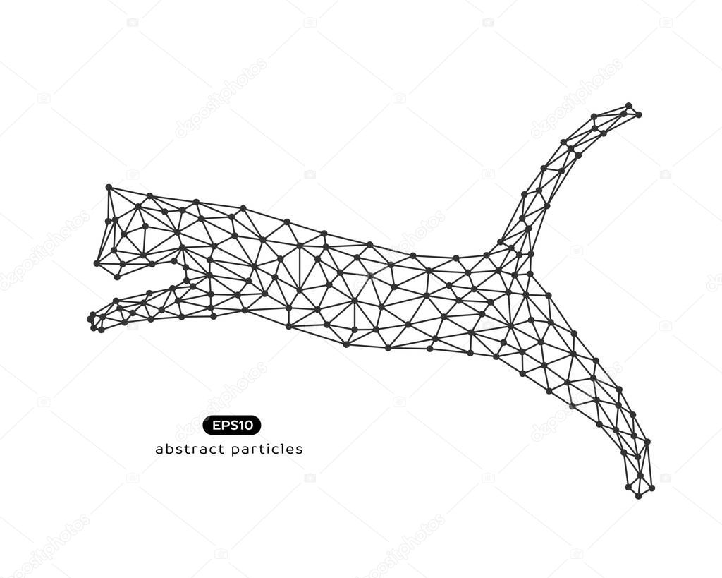 Vector abstract illustration of jumping cat. Eps 10. You can easily change color.