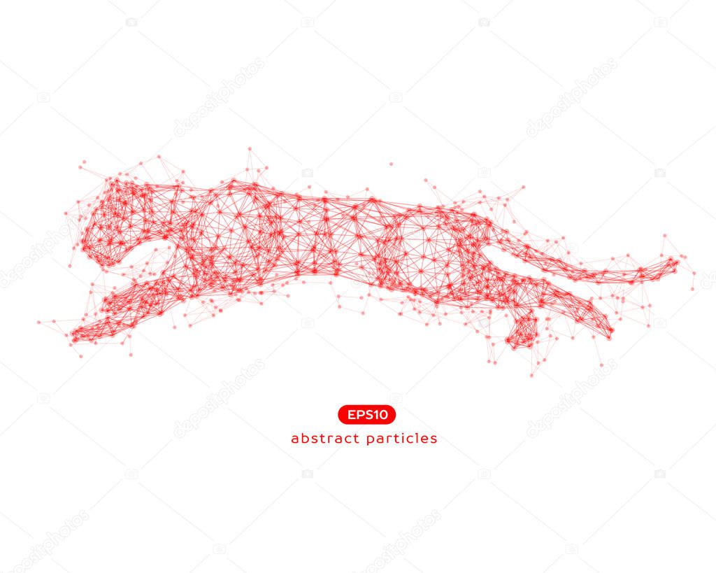 Vector abstract illustration of jumping puma. Eps 10. You can easily change color.