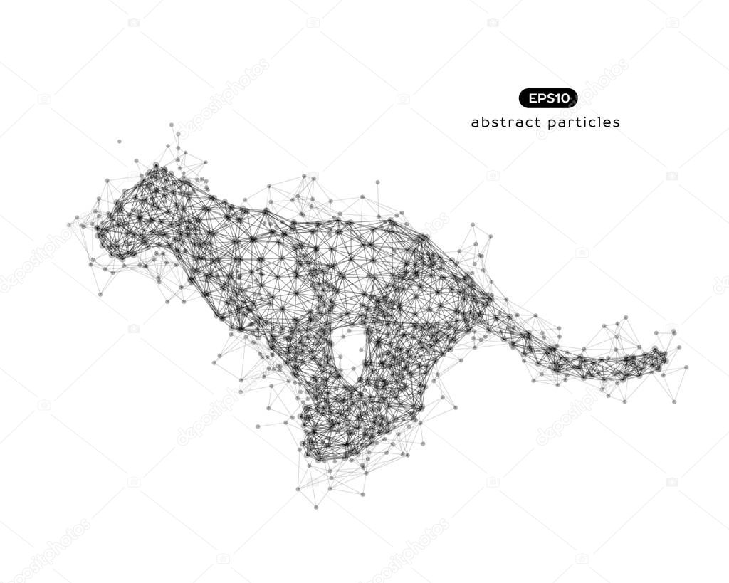 Vector abstract illustration of jumping puma. Eps 10. You can easily change color.