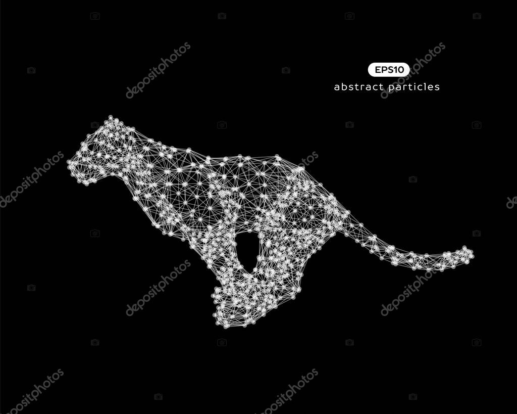 Vector abstract illustration of jumping puma. Eps 10. You can easily change color.