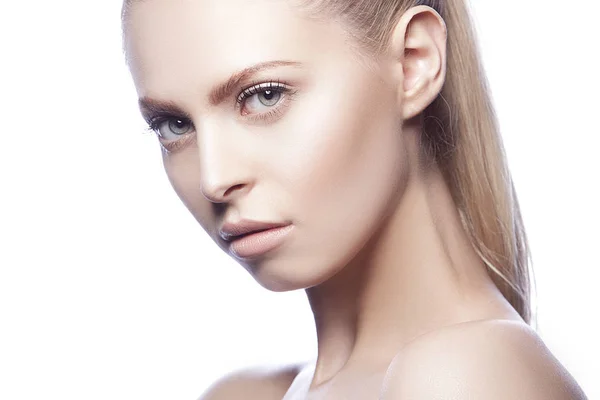 Portrait Young Woman Natural Makeup — Stock Photo, Image