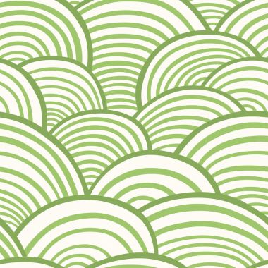 Yeşil dalga Dikişsiz desen beyaz arka plan