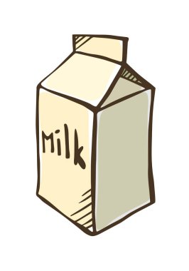 Süt çizgi film paketi. Süt kutusu.