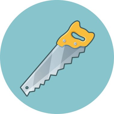 Vektör simge gördüm. Marangoz El testeresi.