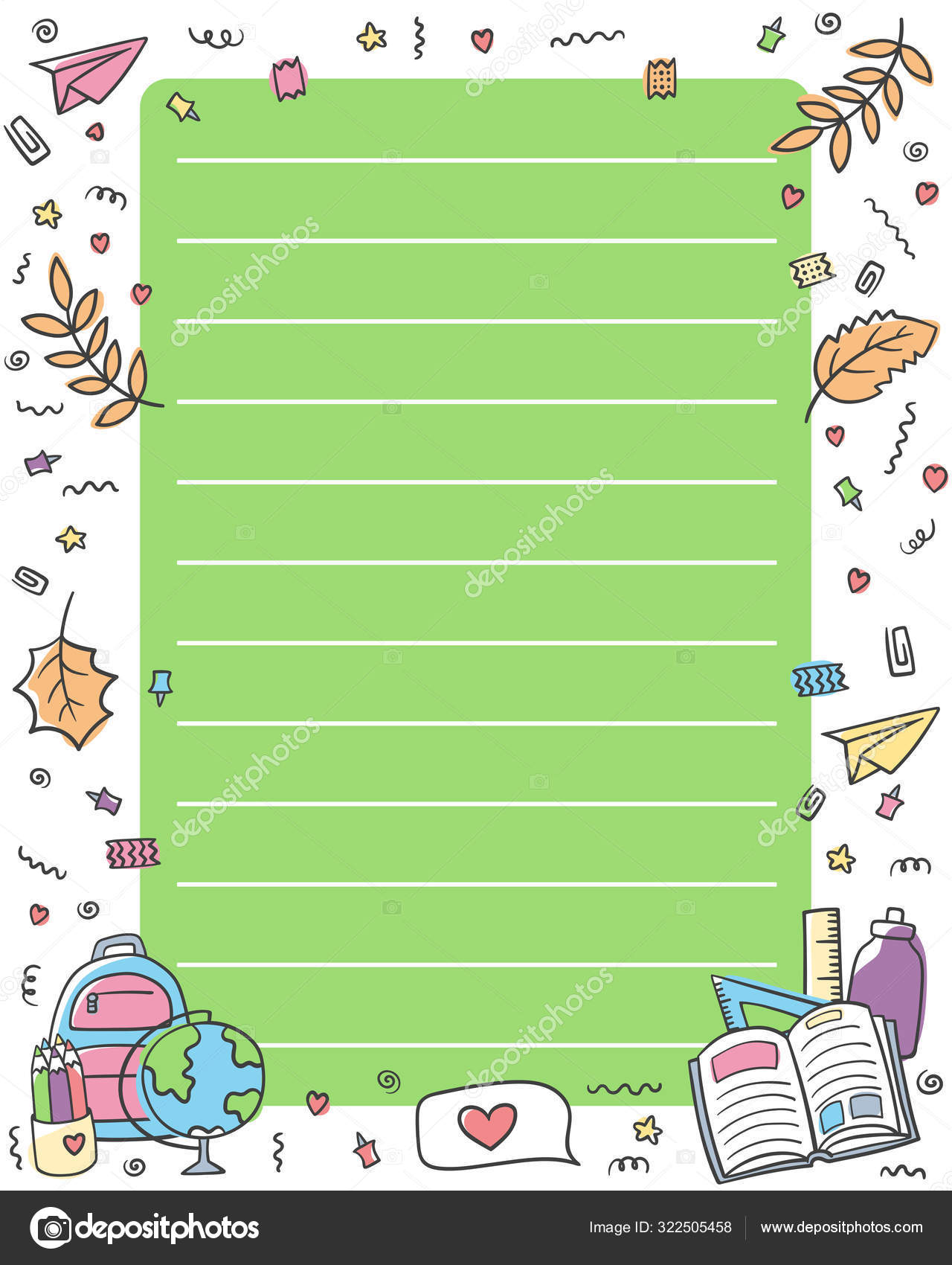 School Template Elements Notebook Diary Organizer Planner Other School  Design Stock Vector Image by ©NatalliaVasilkova #322505458