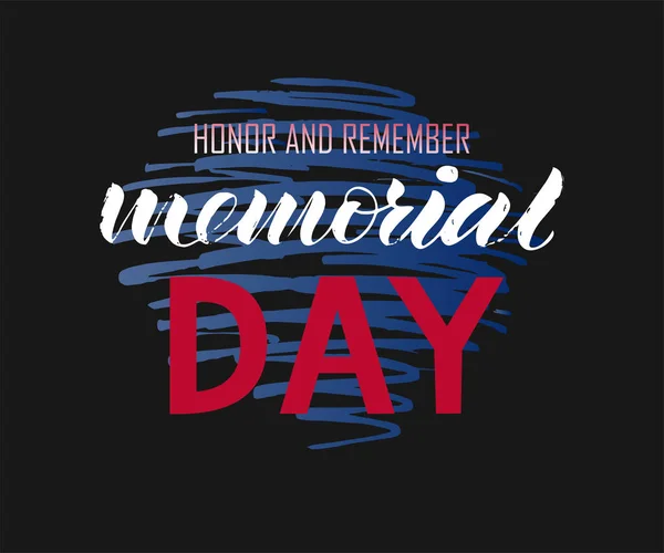 Lettering of Memorial Day honrar y recordar — Vector de stock