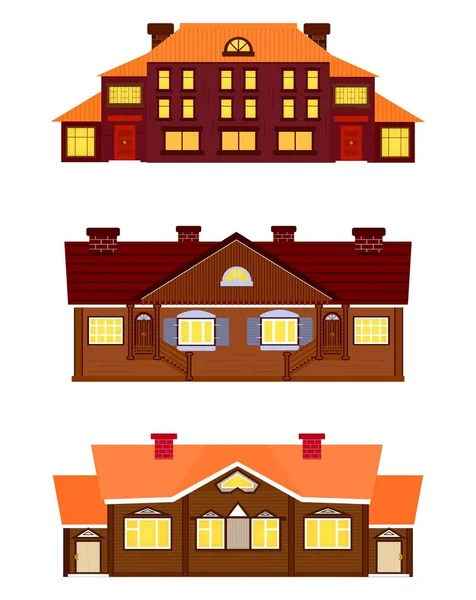 Conjunto de casa. ilustración vectorial aislada sobre fondo blanco — Vector de stock