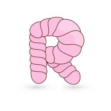 R harfi izole edildi. Vektör illüstrasyonu