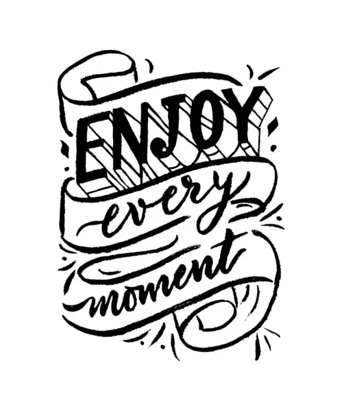 Enjoy Every Moment quote.Vector — Stock Vector