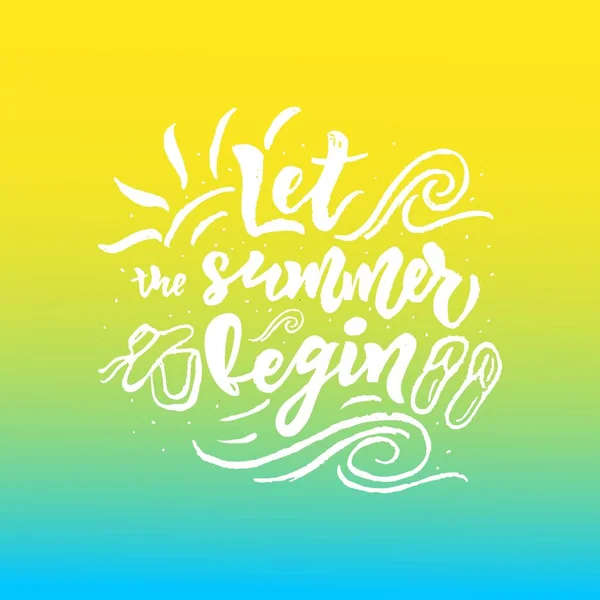 Let Summer Begin Vector Símbolo tipográfico de verano — Archivo Imágenes Vectoriales