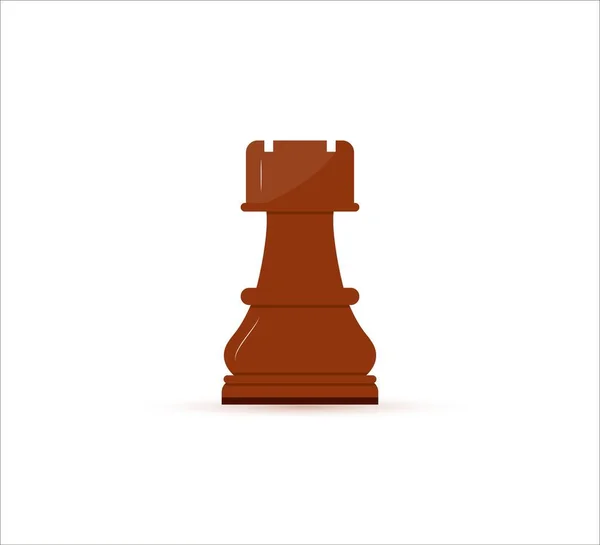 Σκακιστική Εικόνα Του Πύργου Απομονωμένο Λευκό Φόντο Σύμβολο Σπορ Αναψυχής — Διανυσματικό Αρχείο