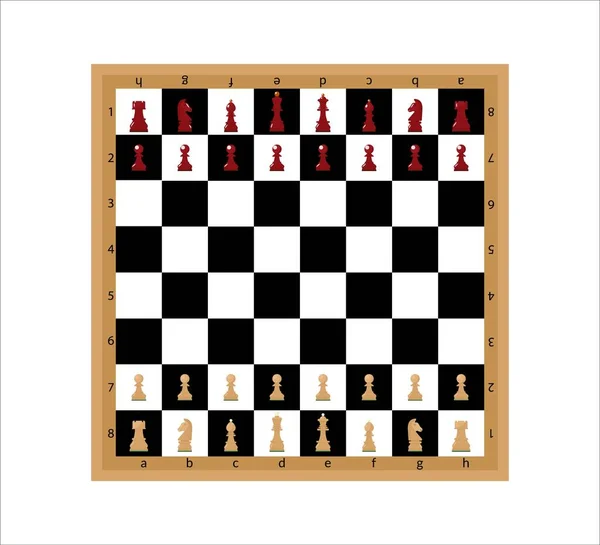 Шахматная доска с фигурами. Векторная иллюстрация . — стоковый вектор