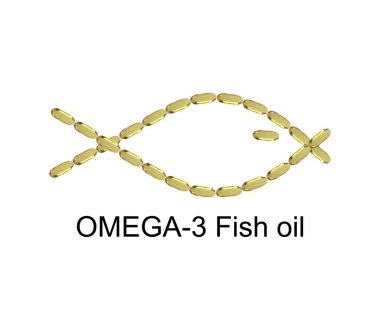 Omega 3 'ün kapsülü balık formunda. Bir grup hap. İzole edilmiş. Sağlık sigortası konsepti. Koruyucu tıp.