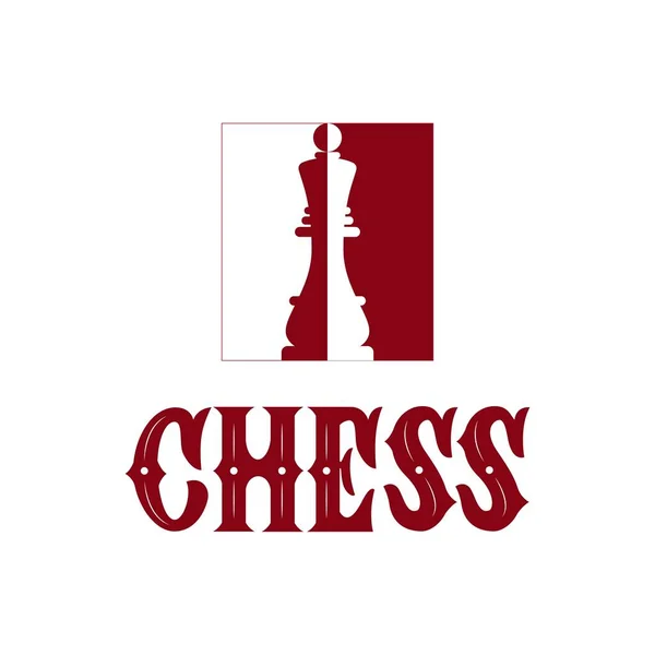 Σκάκι Λογότυπο Απεικόνιση Του Βασιλιά Λευκό Φόντο Παιχνίδι Έννοια Του — Διανυσματικό Αρχείο