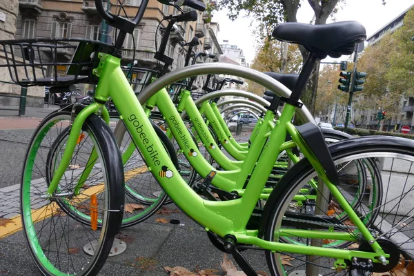 Bicicleta Compartilhando Gobee Inovador Nenhum Sistema Estação Acoplamento Para Bloquear — Fotografia de Stock