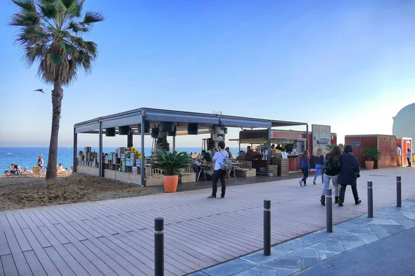 Барселона Іспанія Межах Листопада 2016 Барселонета Набережній Типового Бару Пляжі — стокове фото