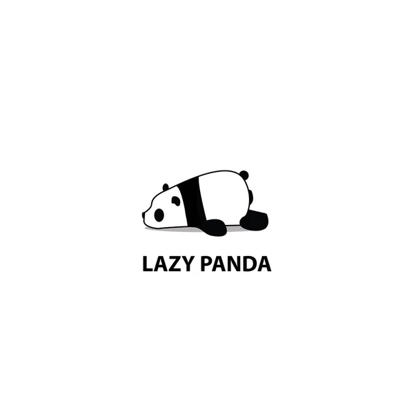 Ícone Panda Preguiçoso Vetor Logotipo — Vetor de Stock
