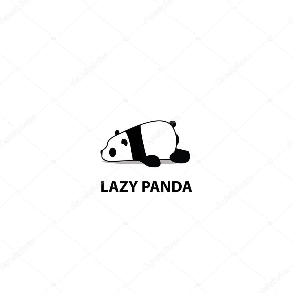 Lazy panda icon, logo vector
