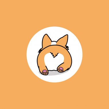Arkadan Görünüm, corgi popo kutsal kişilerin resmi, vektör uzanarak köpek yavrusu