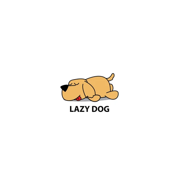 Lazy Dog Cute Golden Retriever Puppy Sleeping Icon Logo Design — Stock Vector