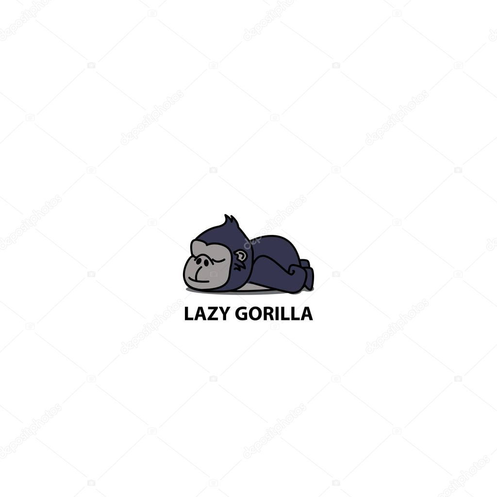 Lazy gorilla icon, logo design, vector illustration