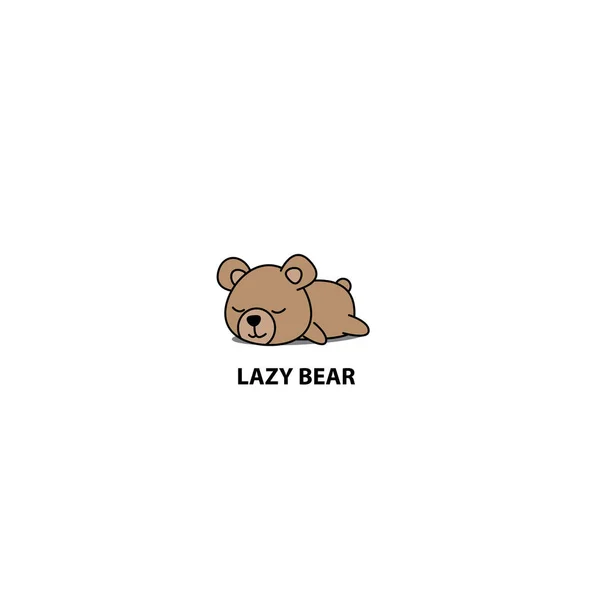 Oso Perezoso Lindo Bebé Oso Durmiendo Icono Diseño Del Logotipo — Vector de stock