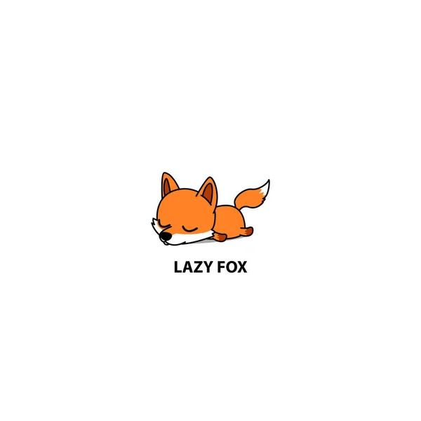 Ilustracja Wektorowa Leniwy Fox Fox Słodkie Dziecko Śpiące Ikona — Wektor stockowy