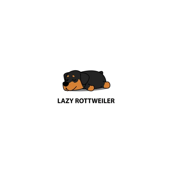 Chien Paresseux Icône Sommeil Chiot Rottweiler Mignon Conception Logo Illustration — Image vectorielle