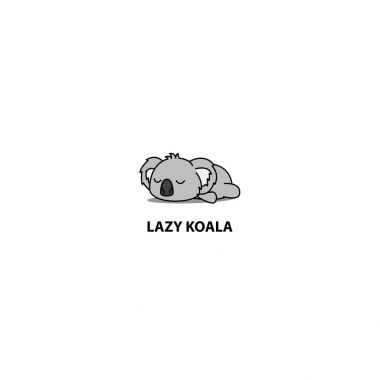 Tembel koala simgesi, logo tasarımı, vektör çizim