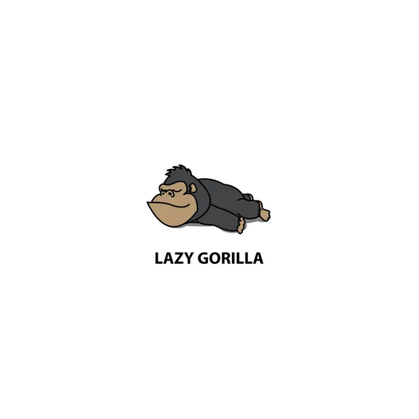 Lazy Gorilla Sleeping Icon Vector Illustration — Stock Vector