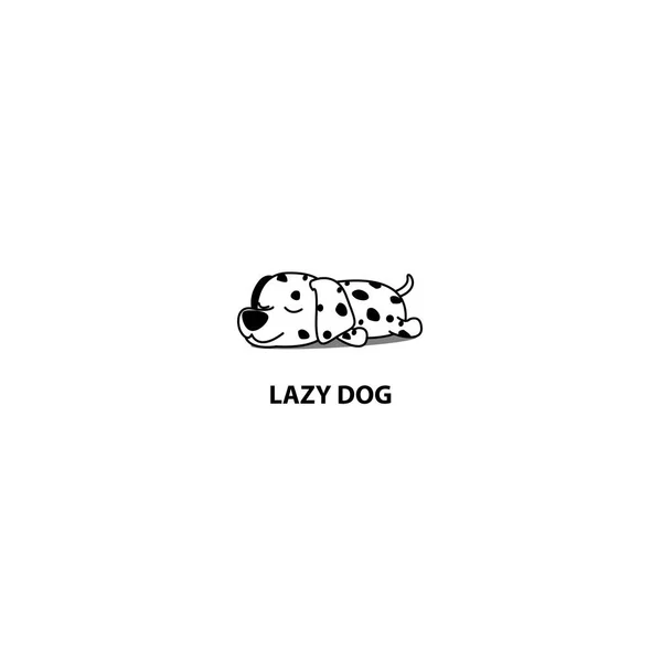 Lazy Dog Cute Dalmatian Puppy Sleeping Icon Vector Illustration — Stock Vector