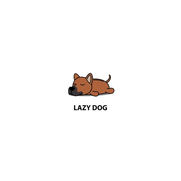 Lazy Dog Cute Thai Ridgeback Puppy Sleeping Icon Vector Illustration — Stock Vector