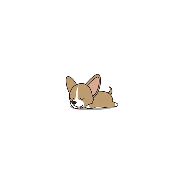 Cute Chihuahua Puppy Sleeping Icon Vector Illustration — Stock Vector