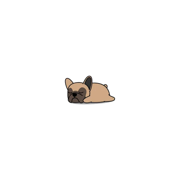 Cute French Bulldog Puppy Sleeping Cartoon Vector Illustration — Stock Vector