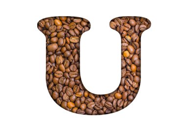 U, alfabe harfi - kahve çekirdekleri