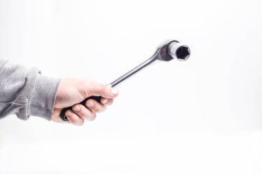 24 mm 'lik başlıklı Ratchet anahtarı, beyaz arkaplanı kapat