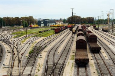 Augsburg tren istasyonunun yük treni alan