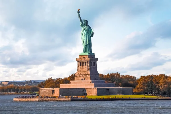 Statue of Liberty Sun-kissed by Rays of Warm Light