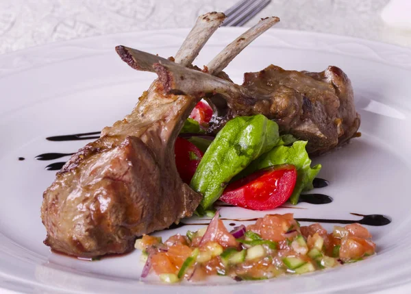 Lamb Rack with Vegetables — Stock Photo, Image