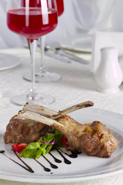 Lamb Rack with Vegetables — Stock Photo, Image